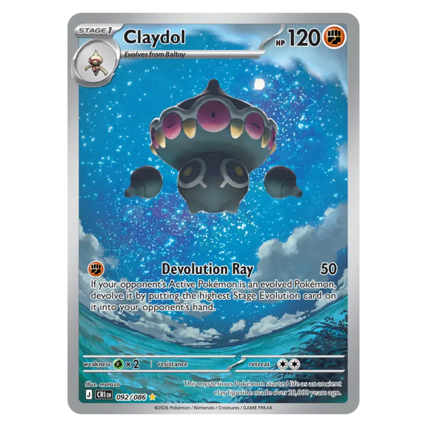 Claydol 092/86 Illustration rare — Chaos Rising