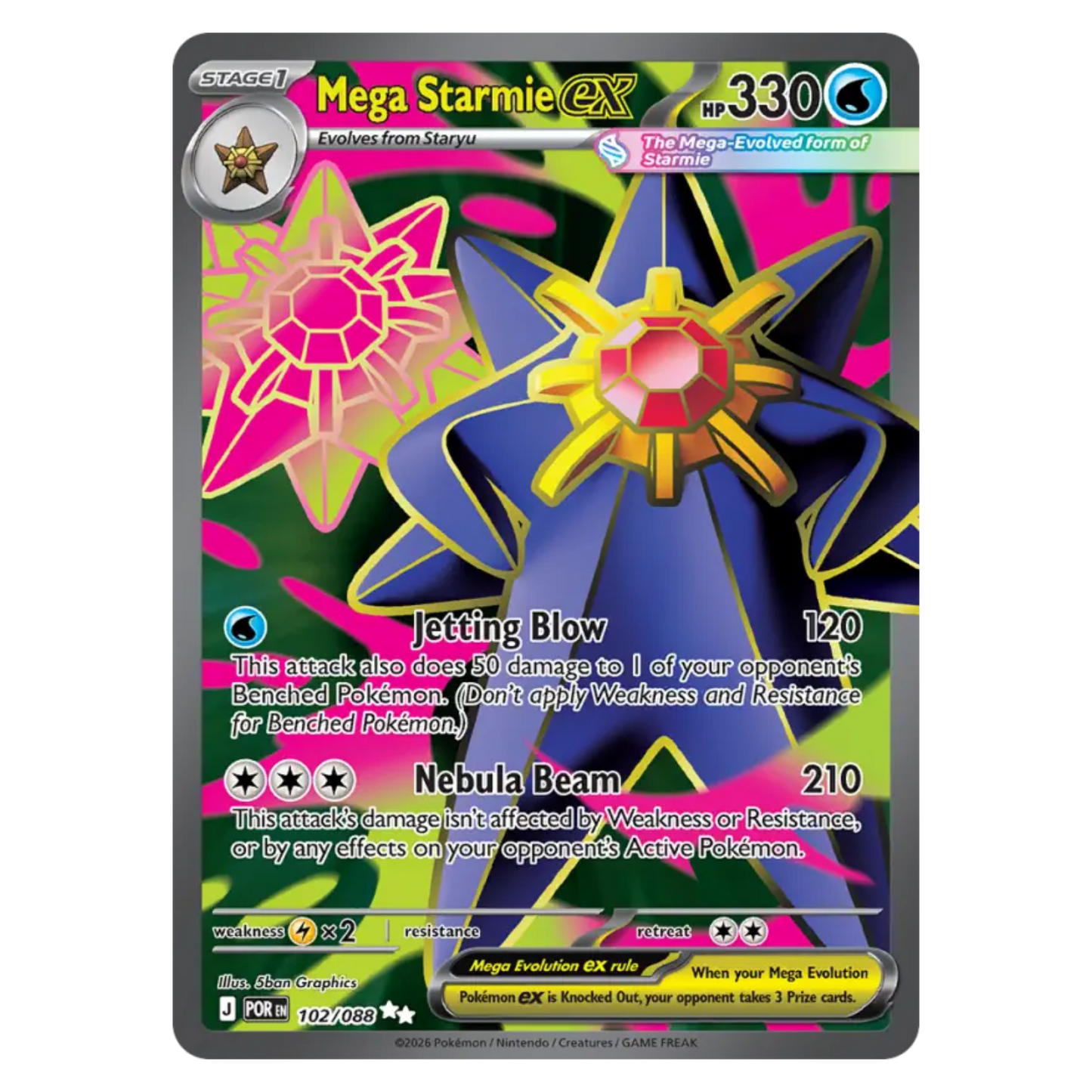Mega Starmie ex 102/88 Ultra Rare — Perfect Order