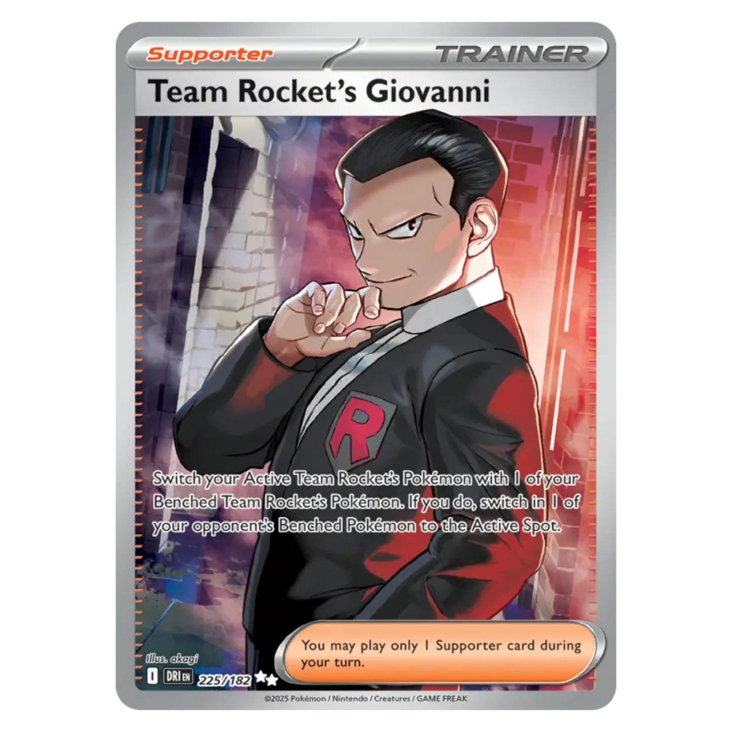Team Rocket's Giovanni 225/182 Ultra Rare — Destined Rivals