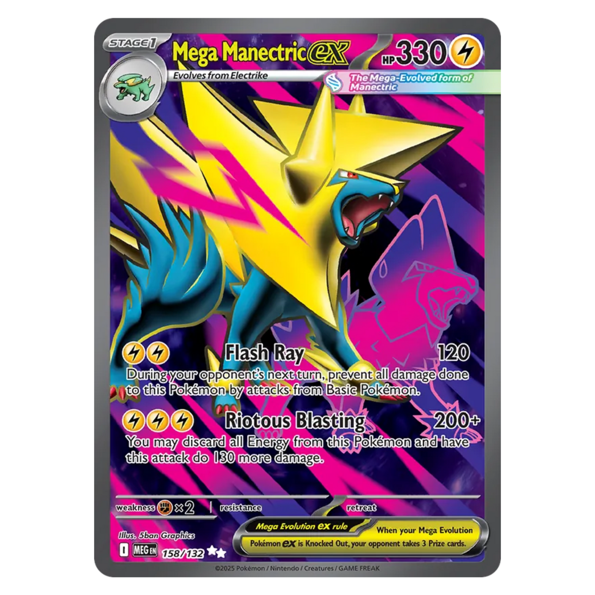 Mega Manectric ex 158/132 Ultra Rare — Mega Evolution