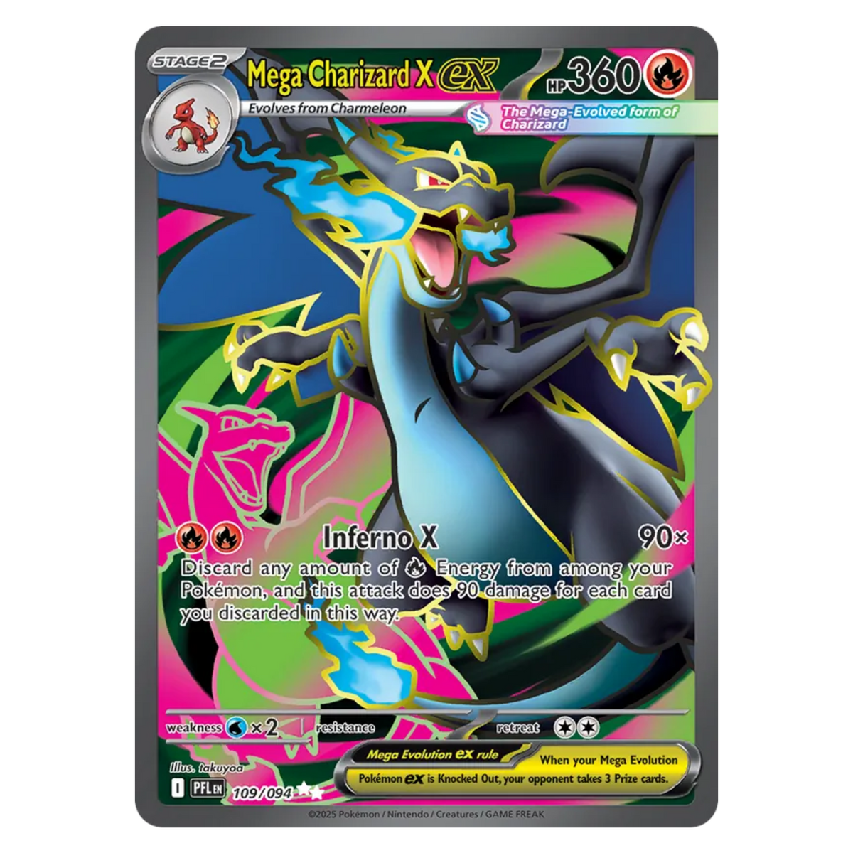 Mega Charizard X ex 109/94 Ultra Rare — Phantasmal Flames