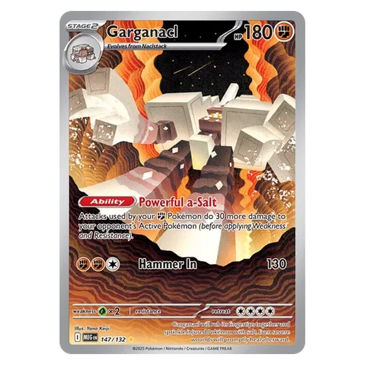 Pokemon TCG Garganacl 147/132 Illustration Rare - Mega Evolution