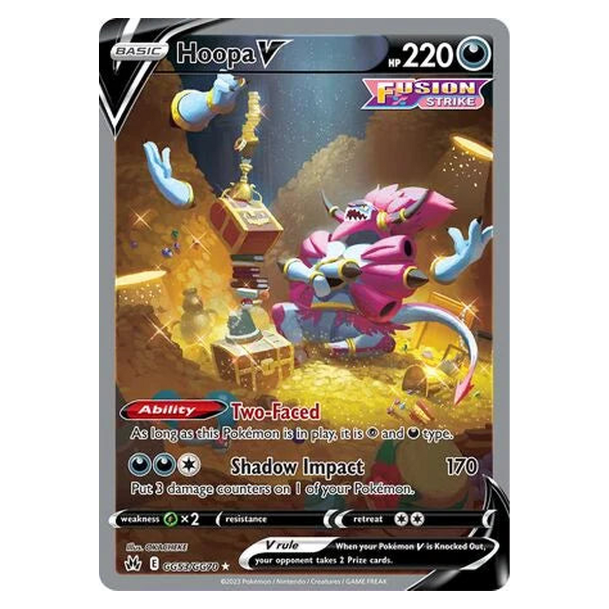Pokemon TCG Hoopa V GG053/GG070 Holo Rare V - Crown Zenith
