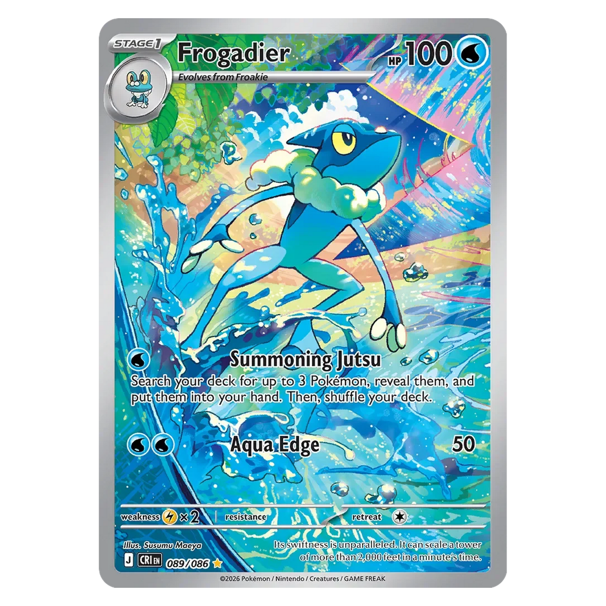 Pokemon TCG Frogadier 089/086 Illustration Rare - Chaos Rising