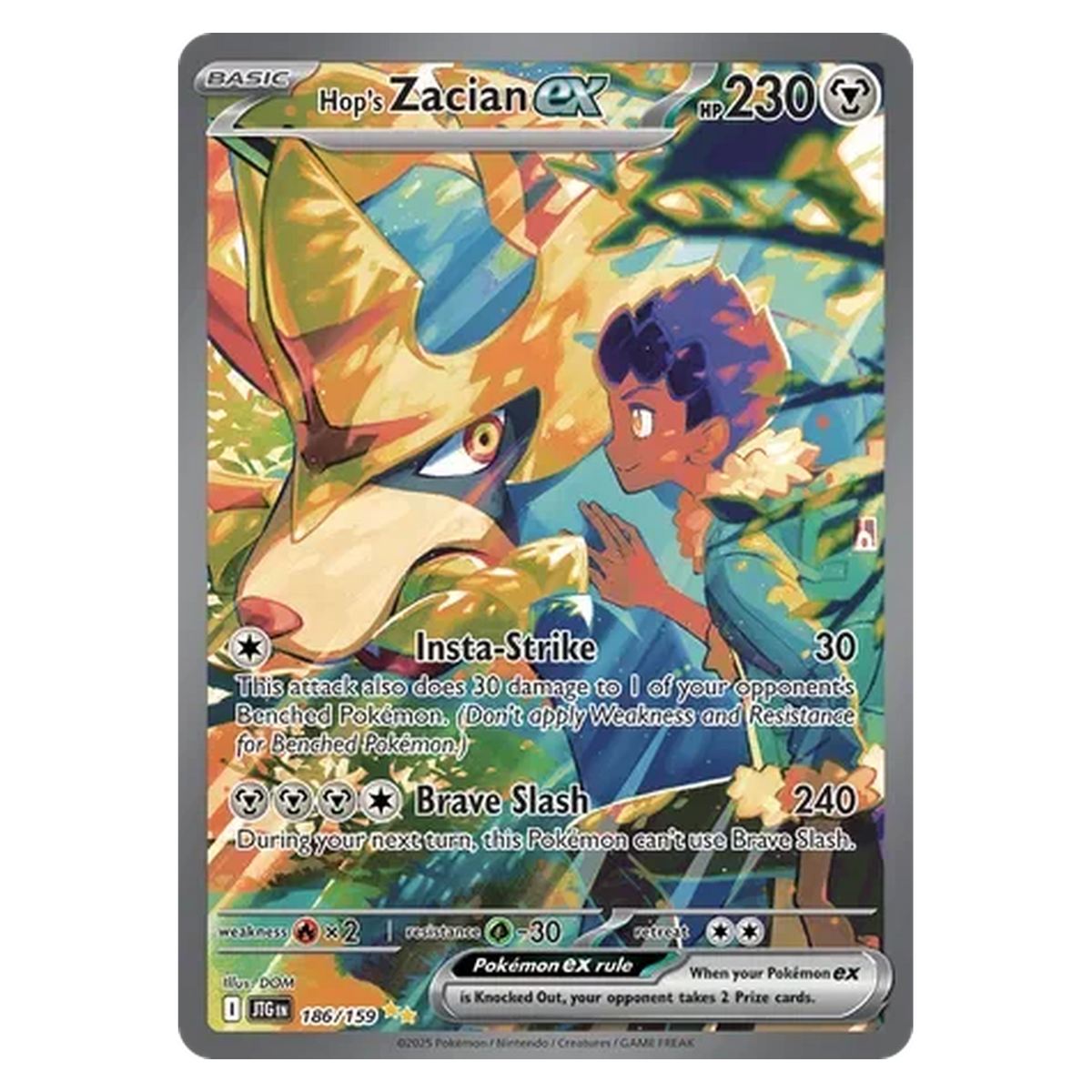 Pokemon TCG Hop's Zacian ex 186/159 Special Illustration Rare - Journey Together