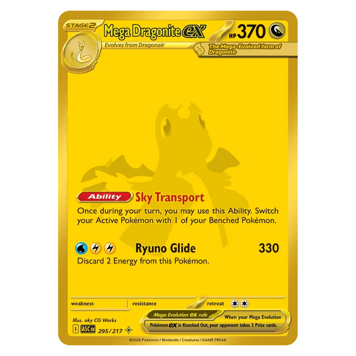 Pokemon TCG Mega Dragonite ex 295/217 Mega Hyper Rare - Ascended Heroes