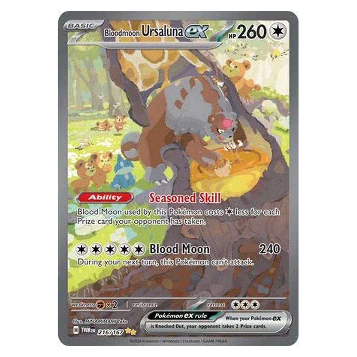 Pokemon TCG Bloodmoon Ursaluna ex 216/167 Special Illustration Rare - Twilight Masquerade
