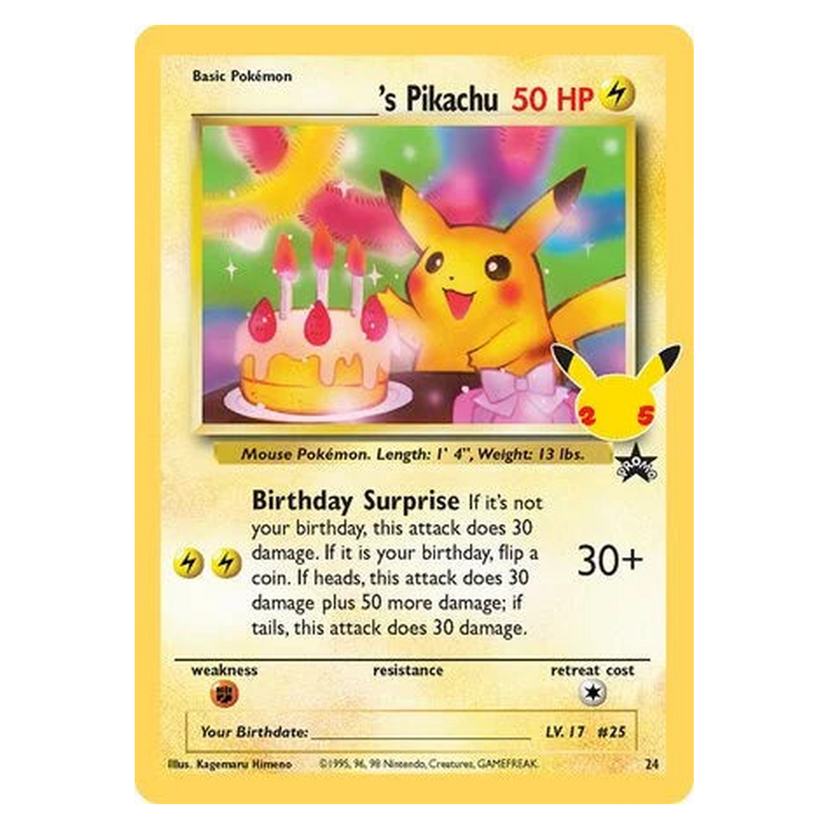 Pokemon TCG _'s Pikachu 024 - - Celebrations
