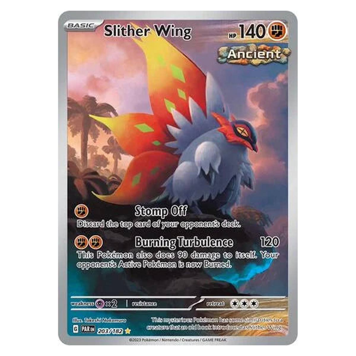 Pokemon TCG Slither Wing 203/182 Illustration Rare - Paradox Rift