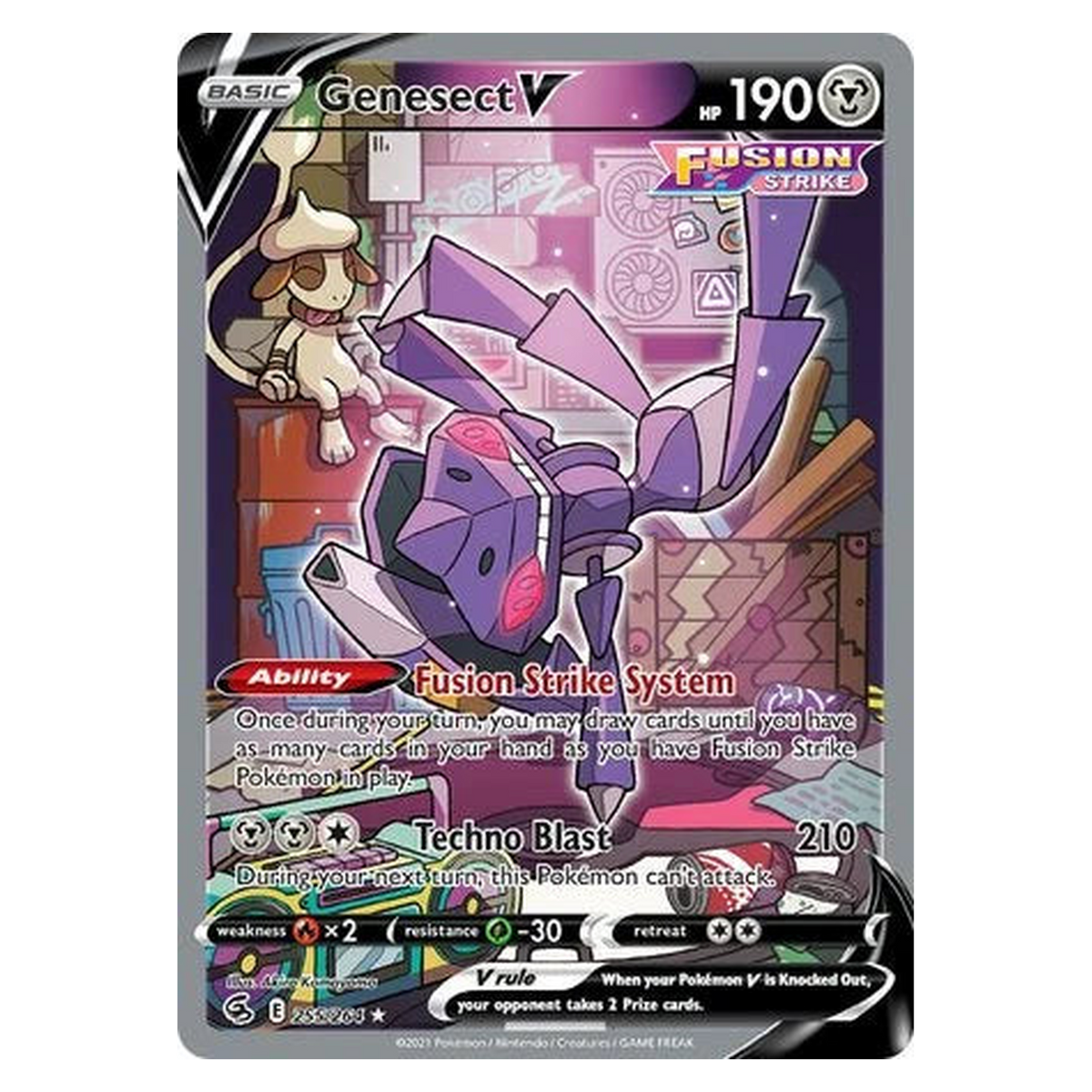 Pokemon TCG Genesect V 255/264 Rare Ultra - Fusion Strike
