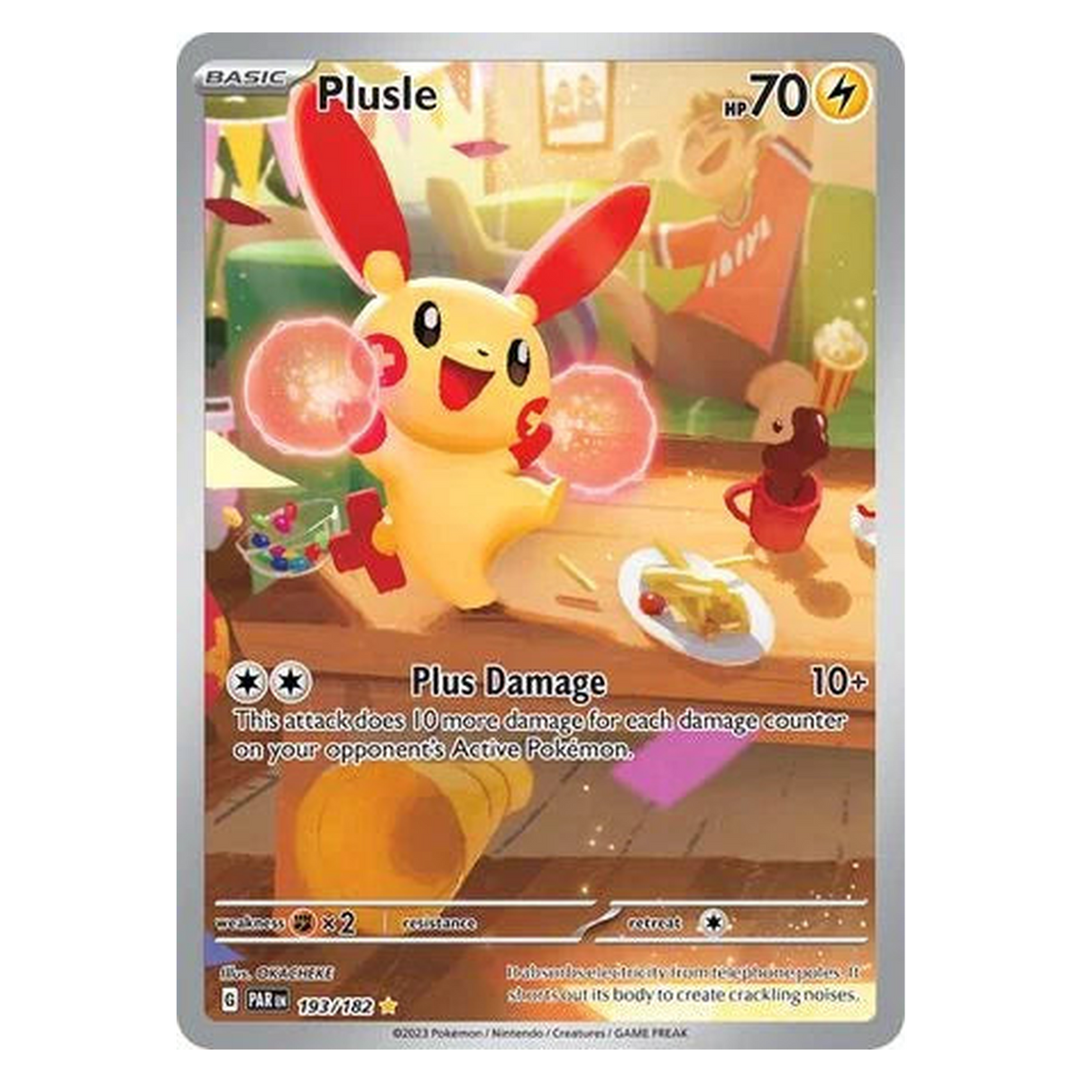 Pokemon TCG Plusle 193/182 Illustration Rare - Paradox Rift