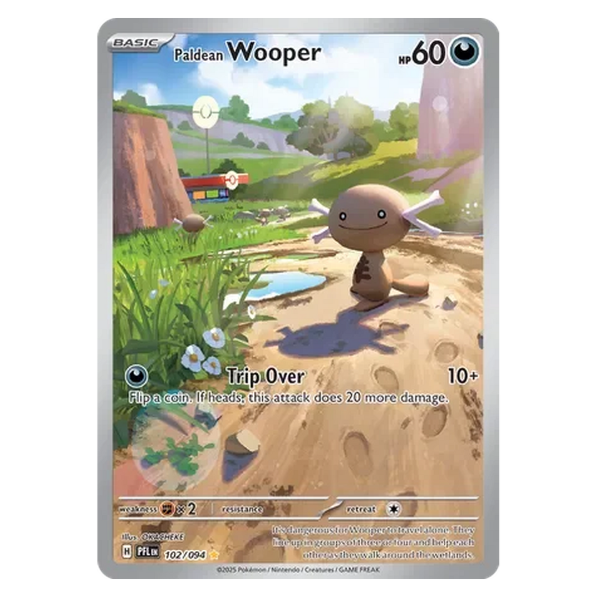Pokemon TCG Paldean Wooper 102/094 Illustration Rare - Phantasmal Flames