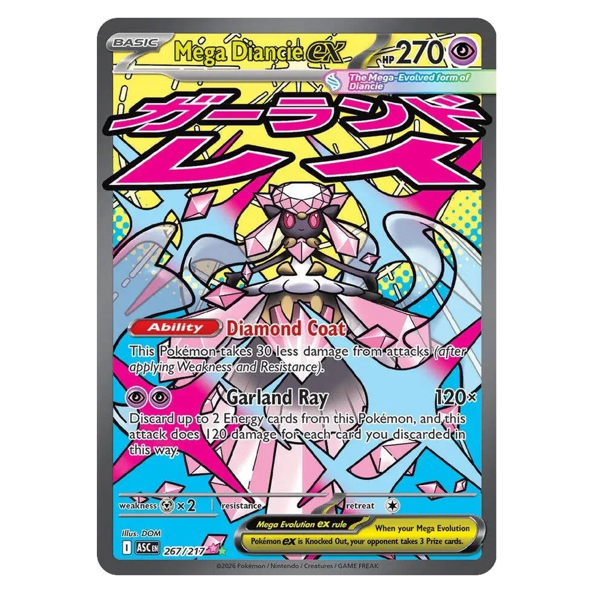 Pokemon TCG Mega Diancie ex 267/217 Special Illustration Rare - Ascended Heroes