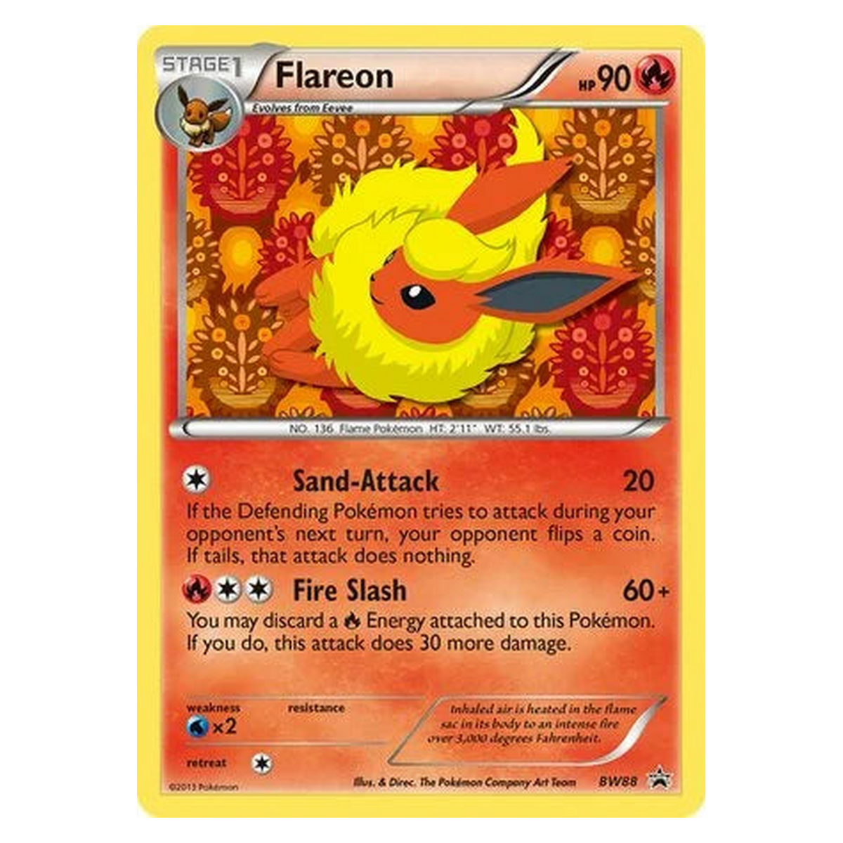 Pokemon TCG Flareon BW088 Promo - Black & White Promos
