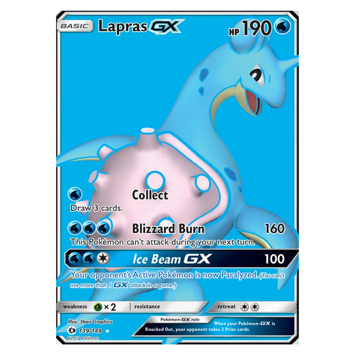 Lapras GX 139/149 Rare Ultra — Sun & Moon
