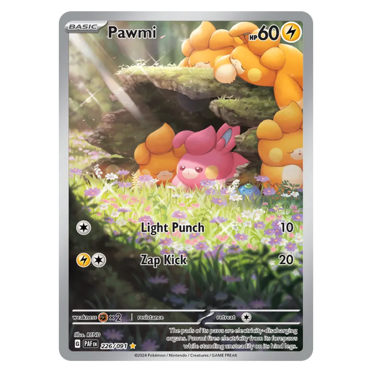 Pawmi 226/91 Illustration Rare — Paldean Fates