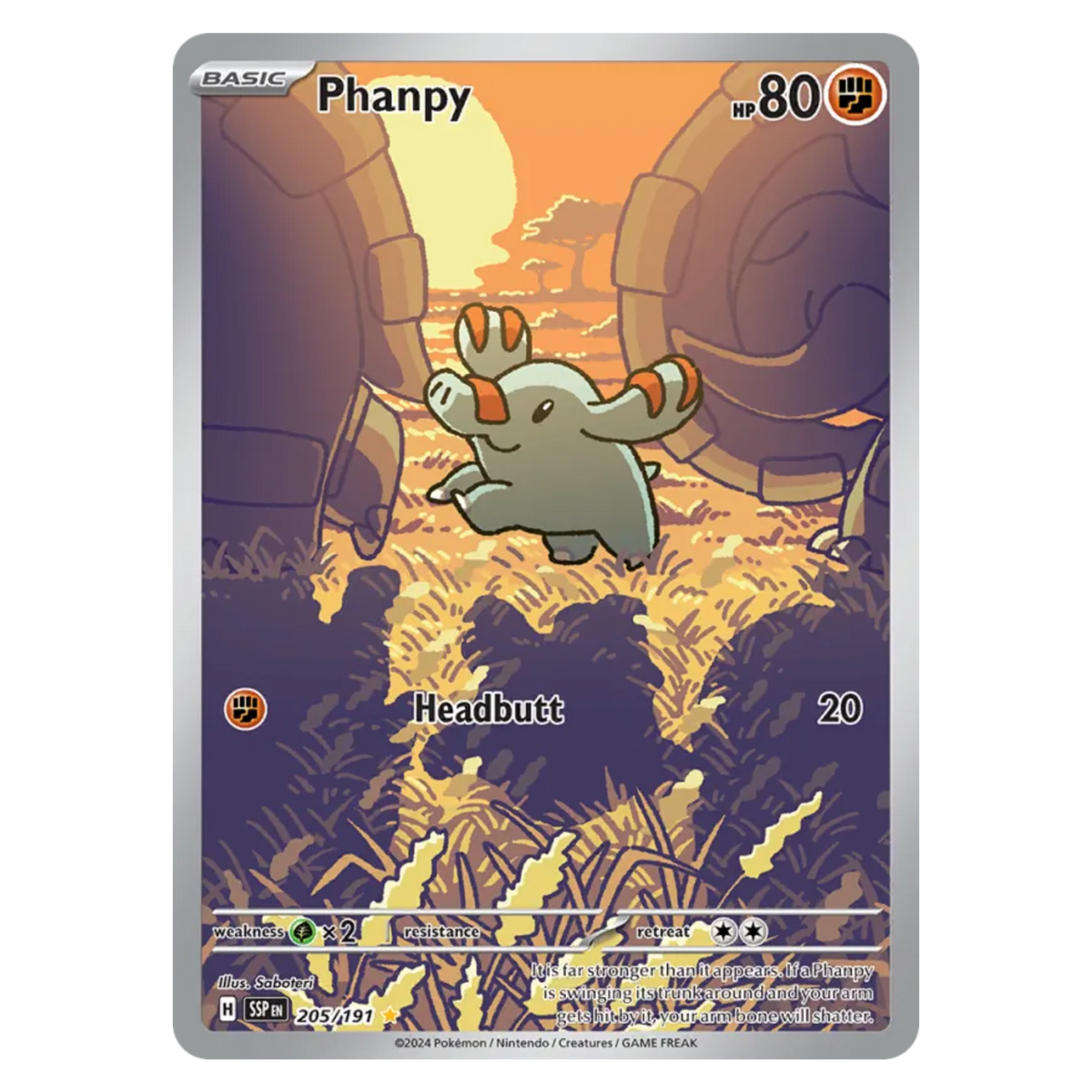 Phanpy 205/191 Illustration Rare — Surging Sparks