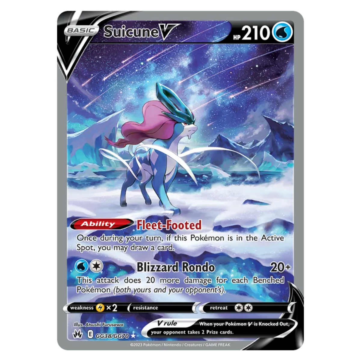 Suicune V GG38/70 Holo Rare V — Crown Zenith Galarian Gallery