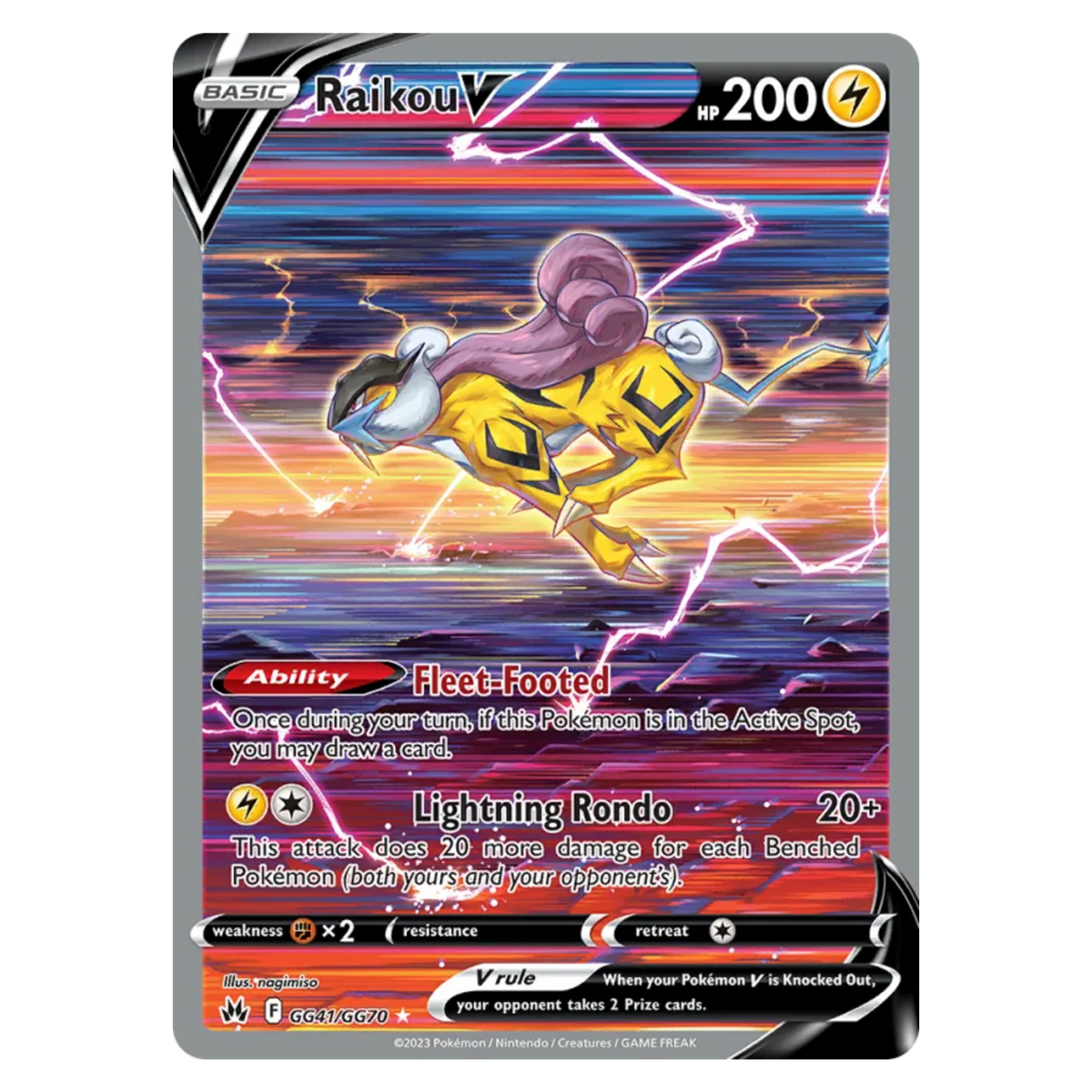 Raikou V GG41/70 Holo Rare V — Crown Zenith Galarian Gallery