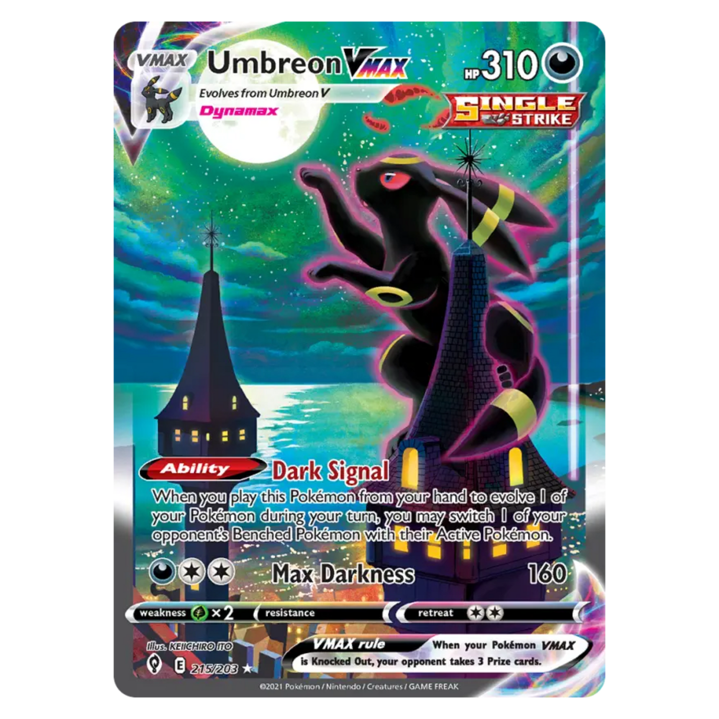 Umbreon VMAX 215/203 Secret Rare — Evolving Skies