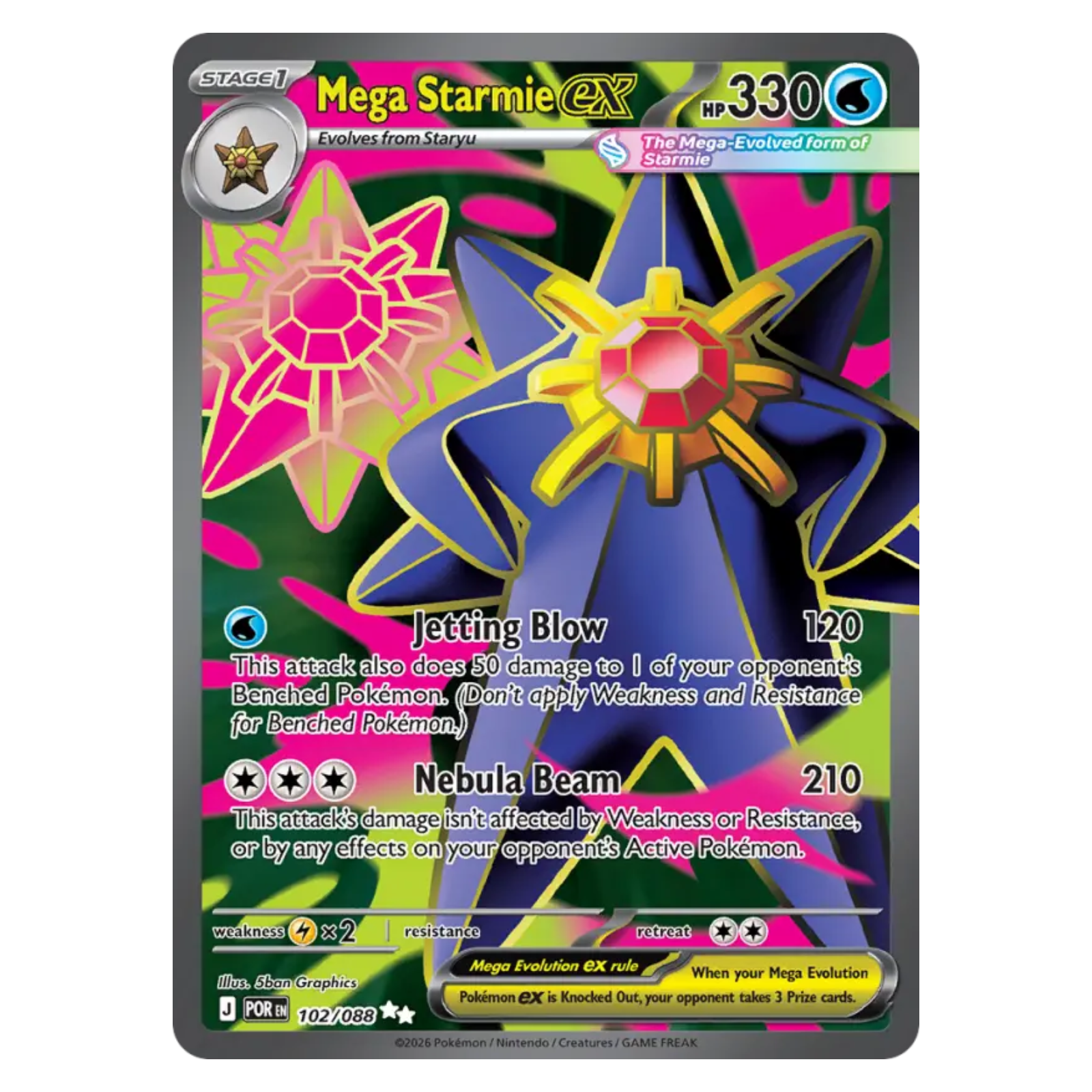 Mega Starmie ex 102/88 Ultra Rare — Perfect Order