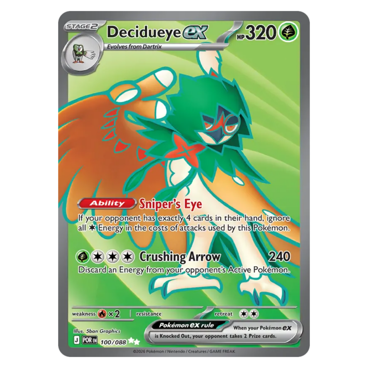 Decidueye ex 100/88 Ultra Rare — Perfect Order
