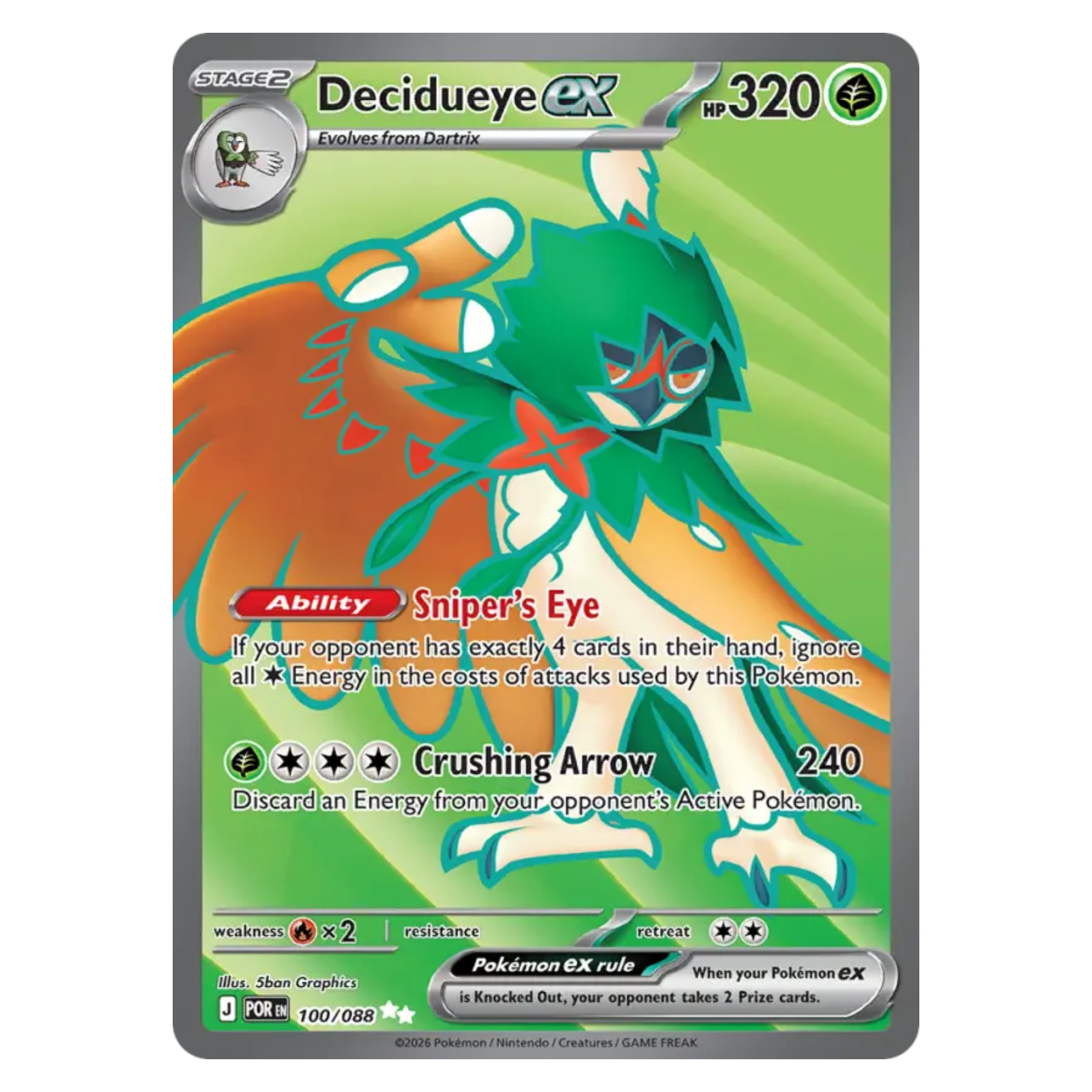 Decidueye ex 100/88 Ultra Rare — Perfect Order