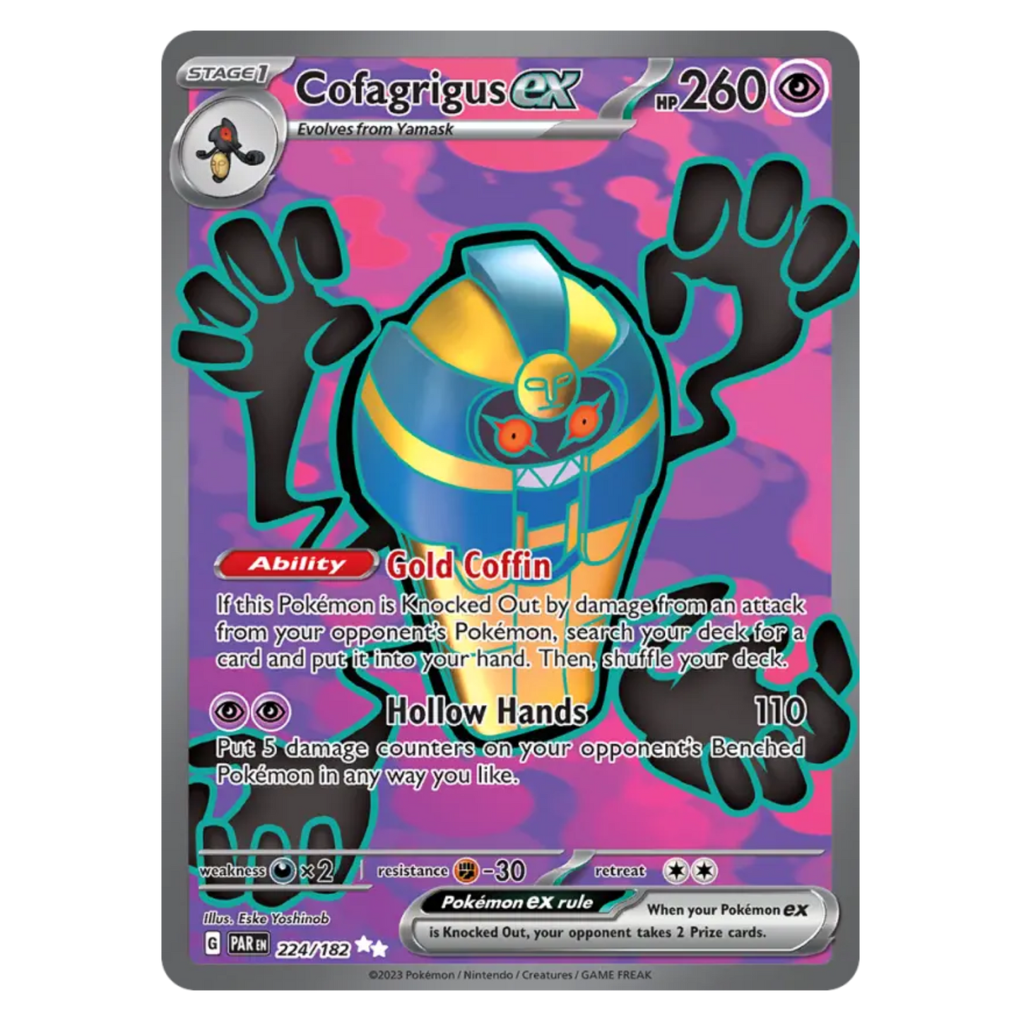 Cofagrigus ex 224/182 Ultra Rare — Paradox Rift