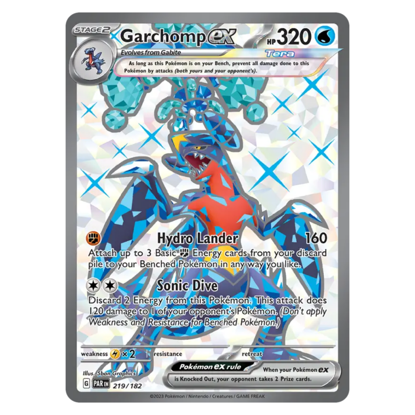 Garchomp ex 219/182 Ultra Rare — Paradox Rift