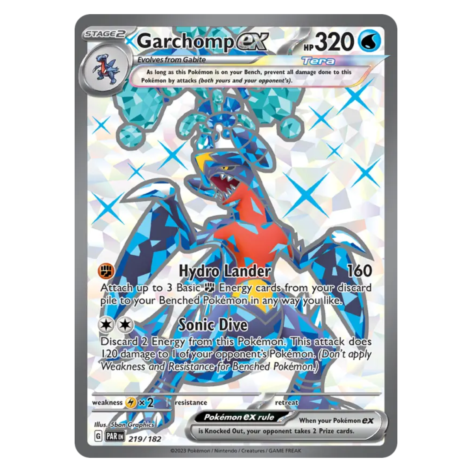 Garchomp ex 219/182 Ultra Rare — Paradox Rift