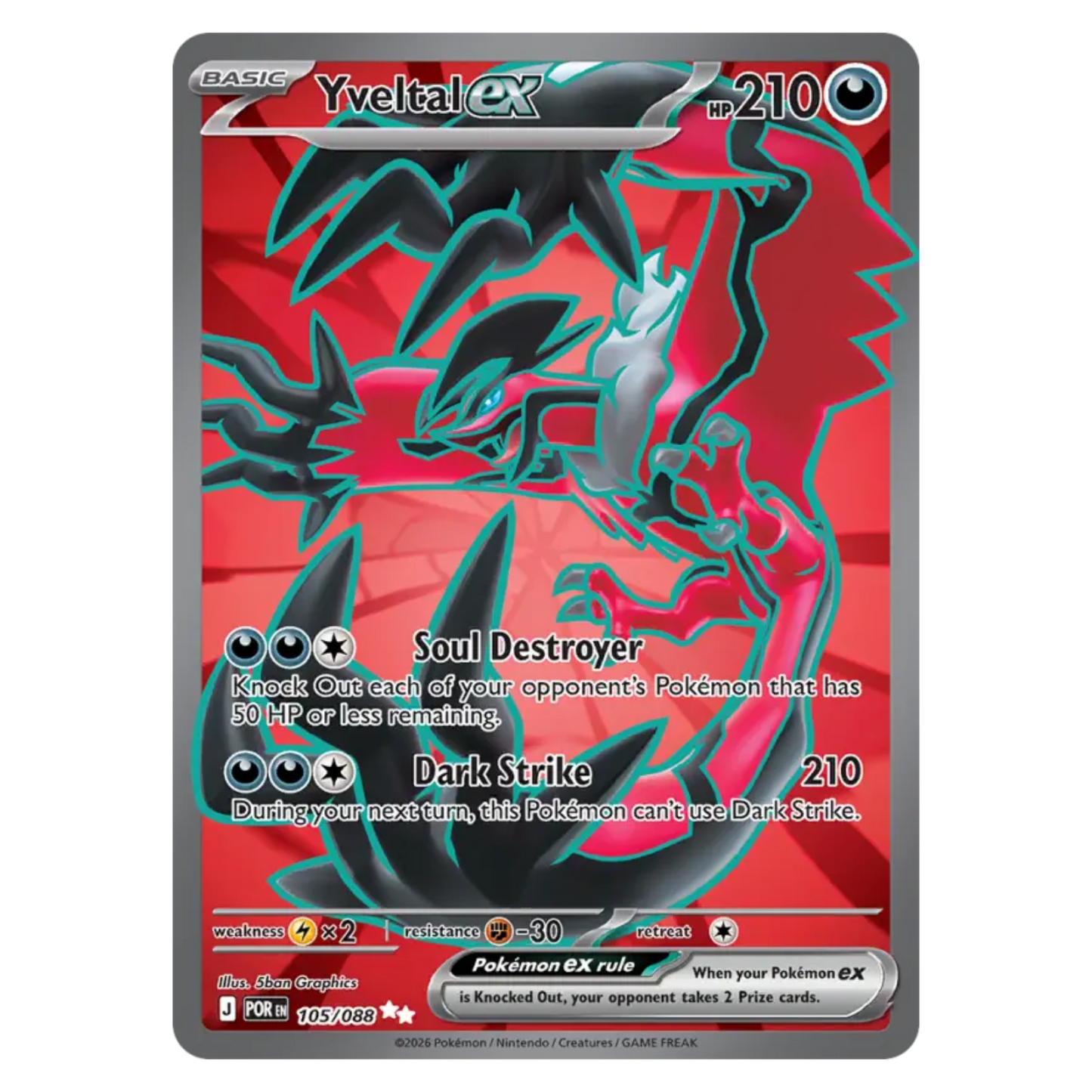 Yveltal ex 105/88 Ultra Rare — Perfect Order