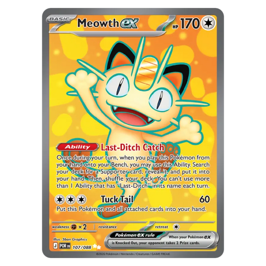 Meowth ex 107/88 Ultra Rare — Perfect Order