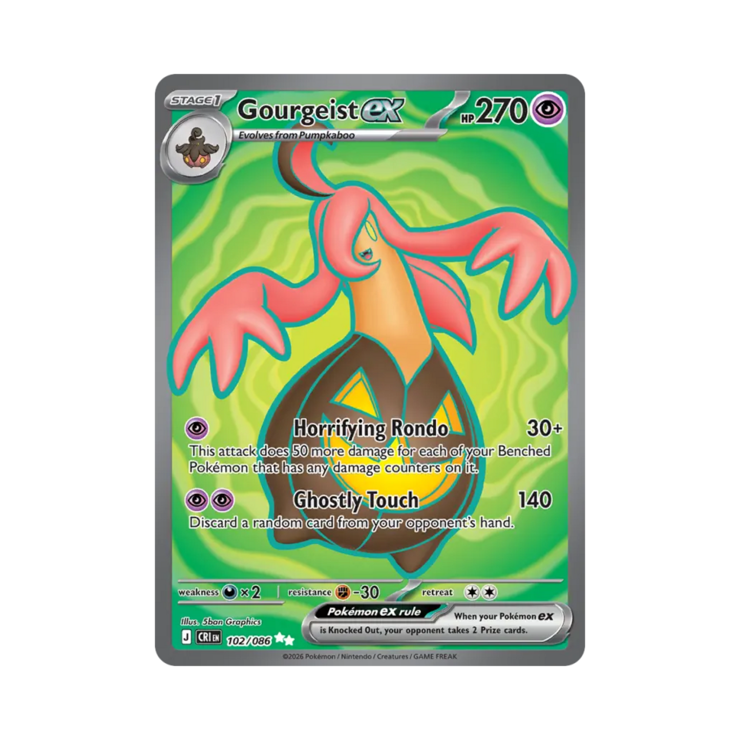Gourgeist ex 102/86 Ultra Rare — Chaos Rising