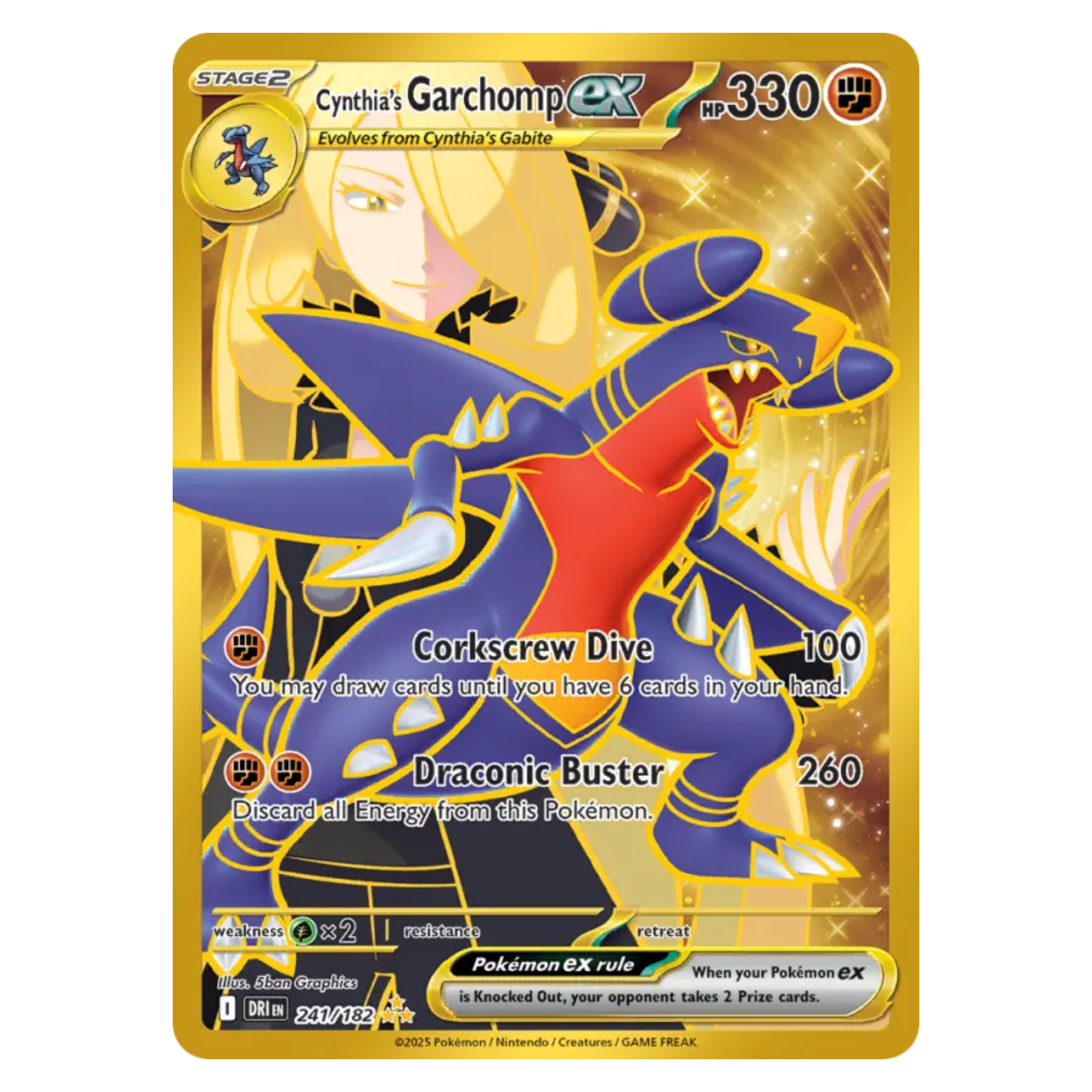 Cynthia's Garchomp ex 241/182 Hyper rare — Destined Rivals