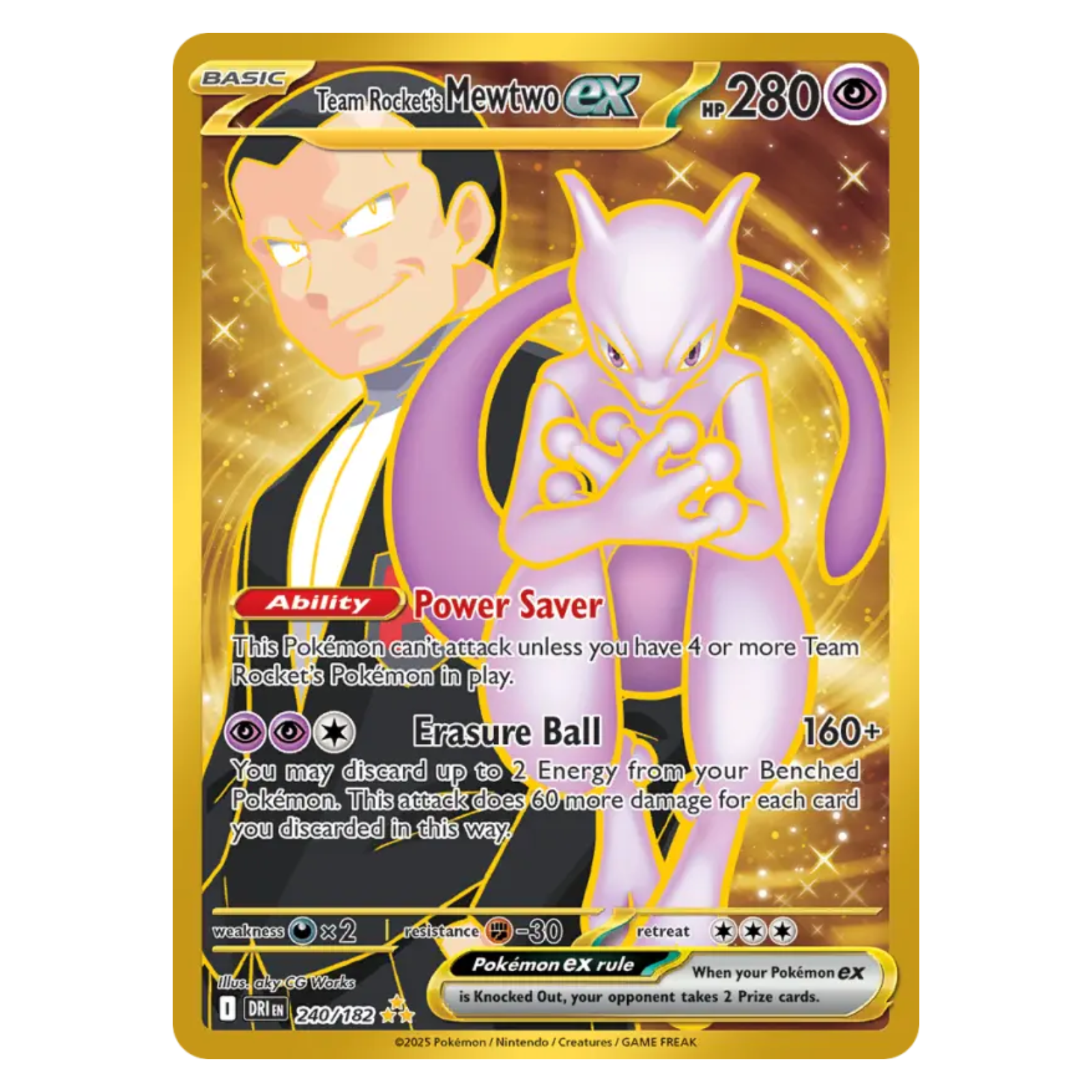 Team Rocket's Mewtwo ex 240/182 Hyper rare — Destined Rivals