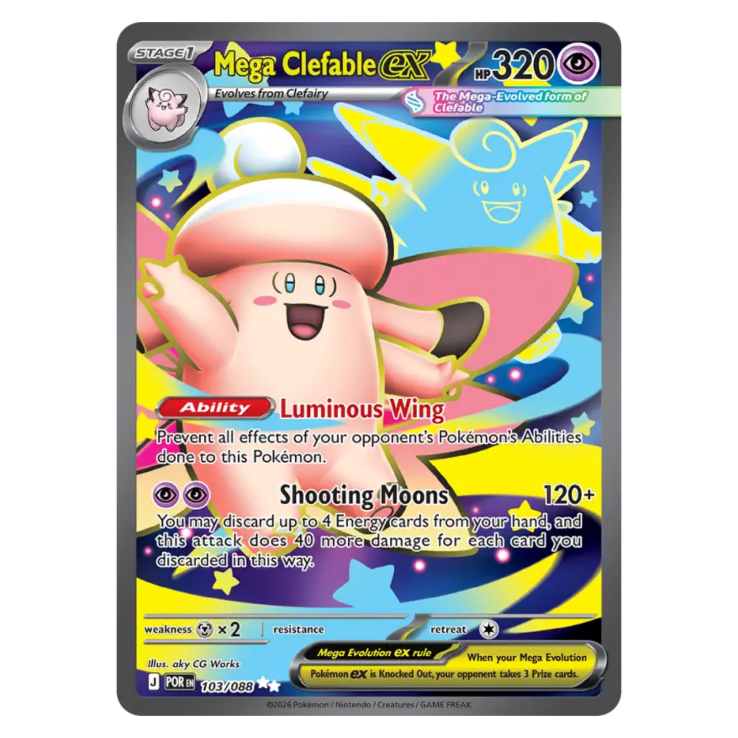 Mega Clefable ex 103/88 Ultra Rare — Perfect Order