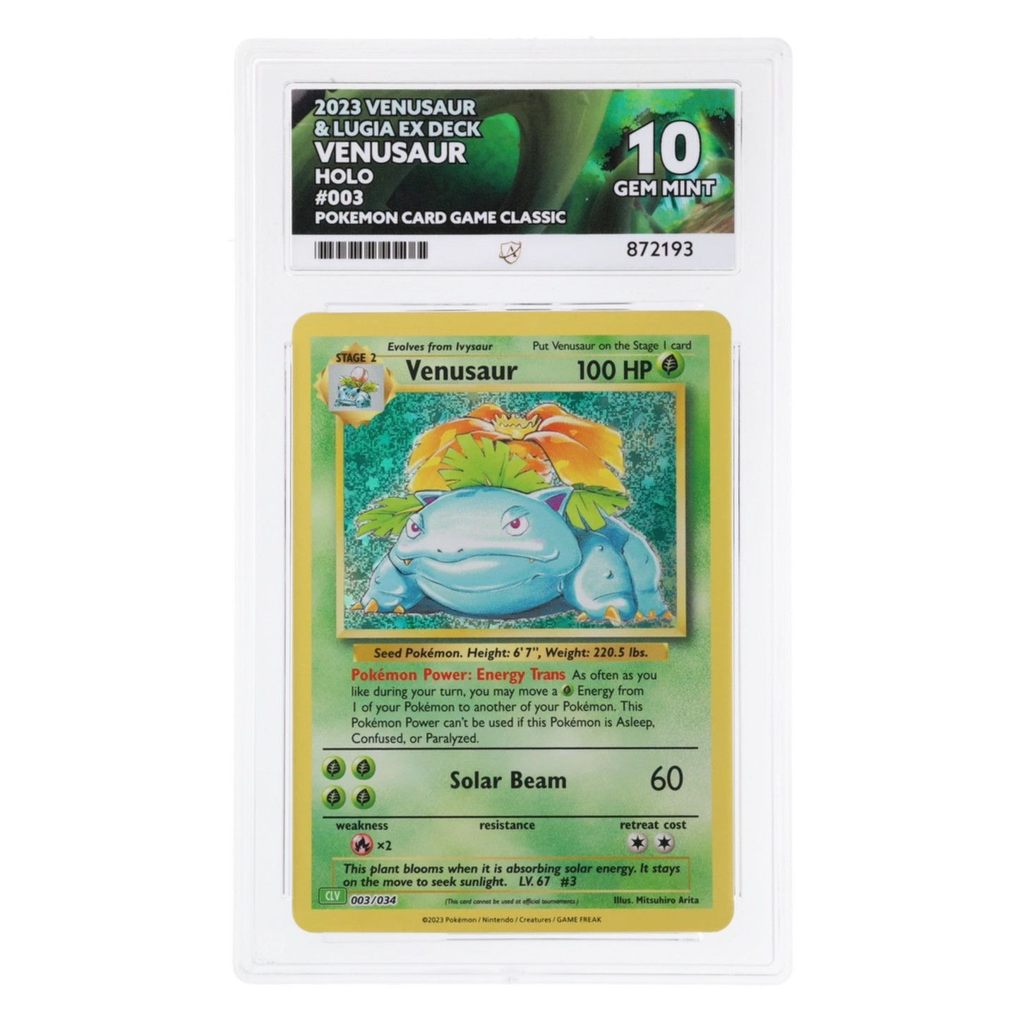 Graded card front