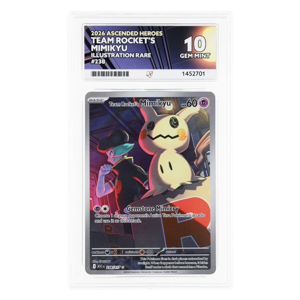 Graded card front