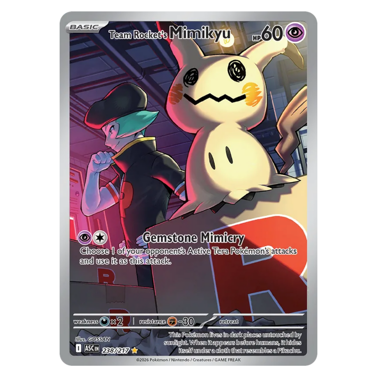 Team Rocket's Mimikyu 238/217 Illustration Rare — Ascended Heroes