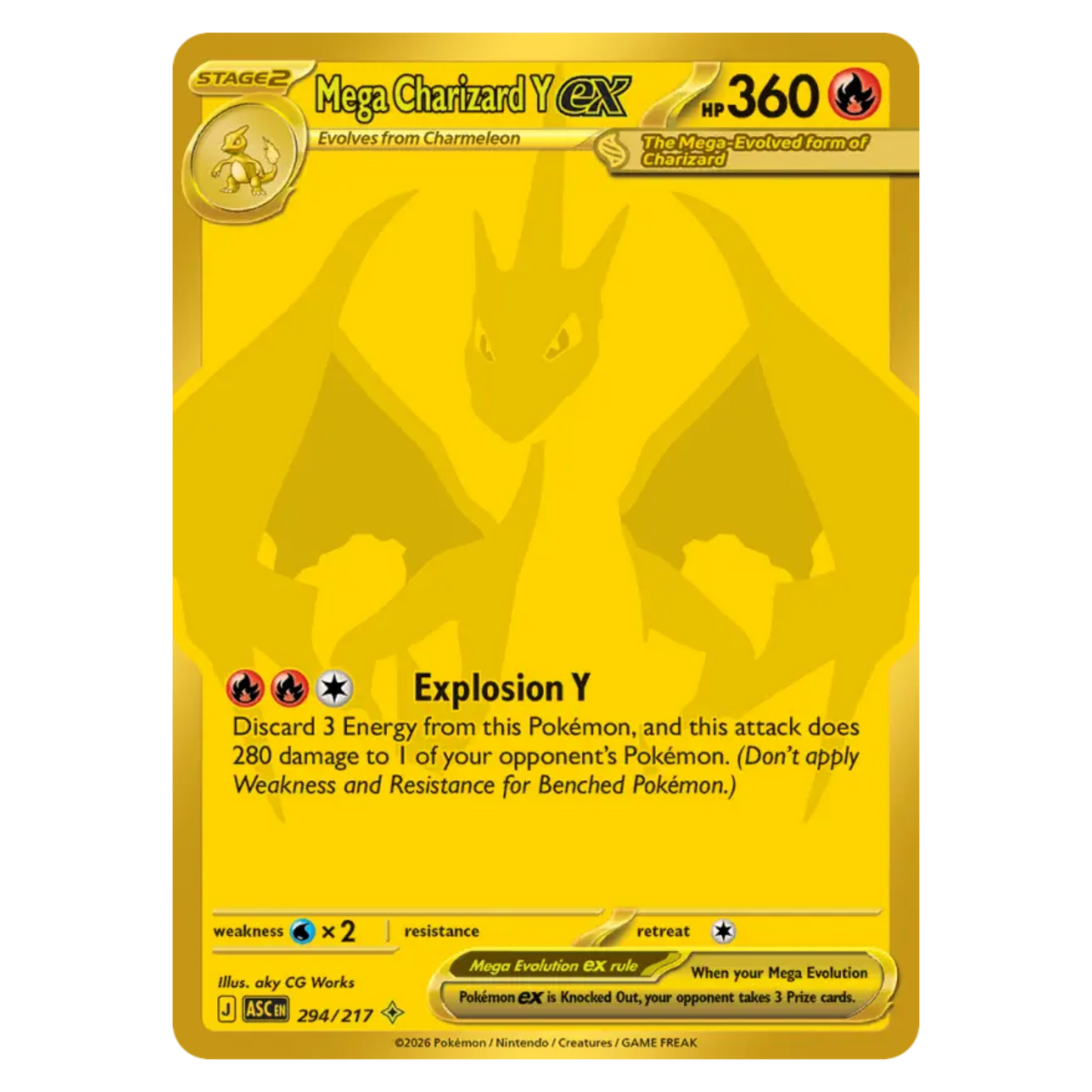 Mega Charizard Y ex 294/217 Mega Hyper Rare — Ascended Heroes