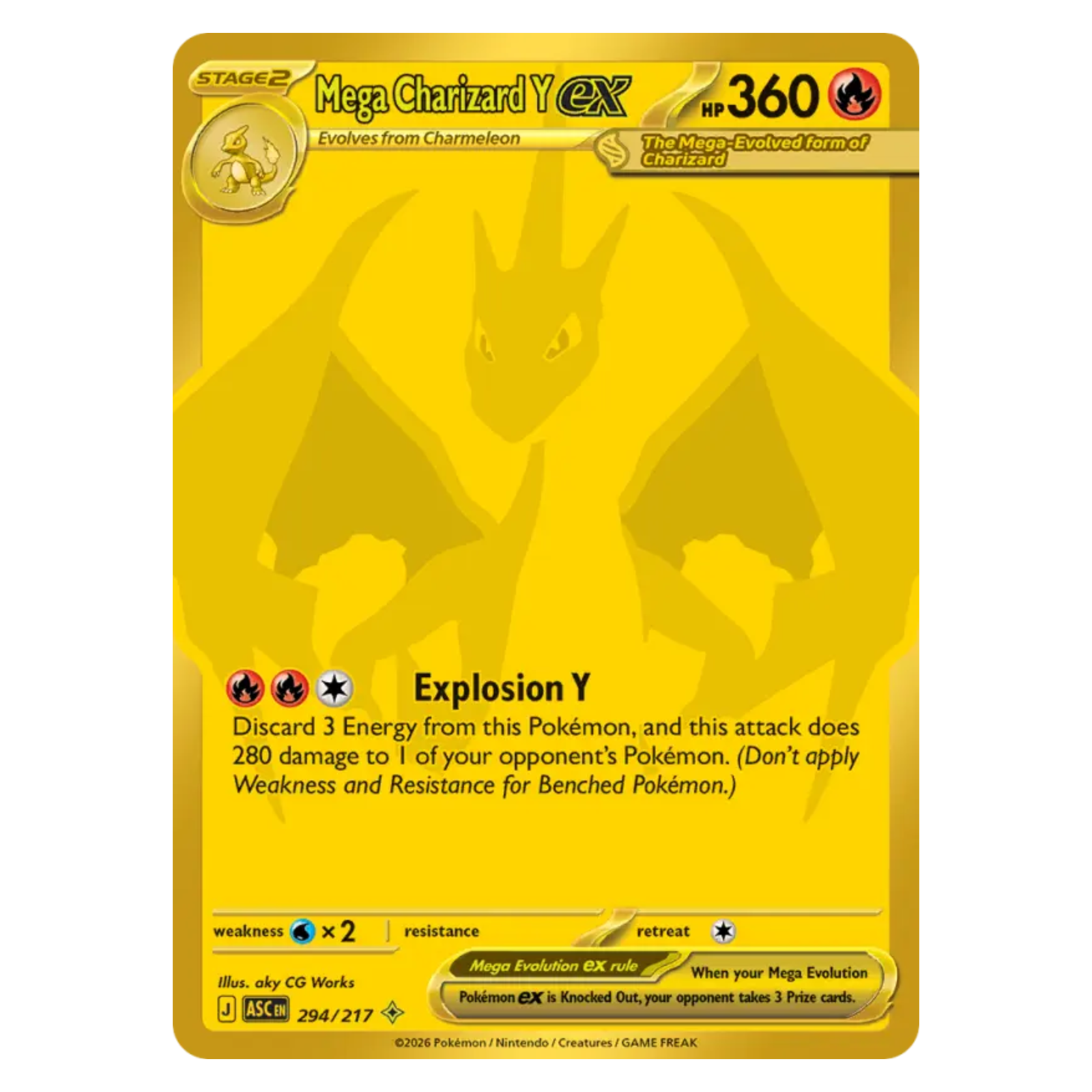 Mega Charizard Y ex 294/217 Mega Hyper Rare — Ascended Heroes