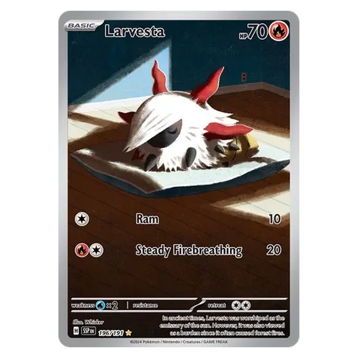 Pokemon TCG Larvesta 196/191 Illustration Rare - Surging Sparks