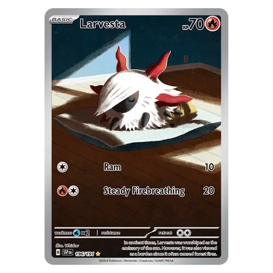 Pokemon TCG Larvesta 196/191 Illustration Rare - Surging Sparks