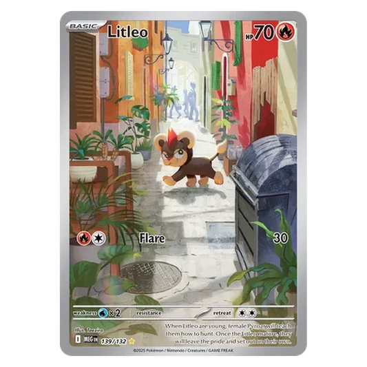 Pokemon TCG Litleo 139/132 Illustration Rare - Mega Evolution
