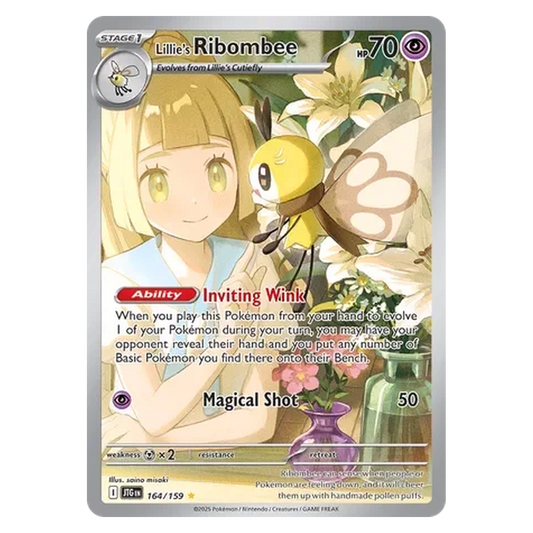 Pokemon TCG Lillie's Ribombee 164/159 Illustration Rare - Journey Together