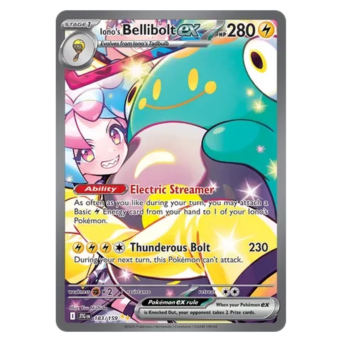 Pokemon TCG Iono's Bellibolt ex 183/159 Special Illustration Rare - Journey Together