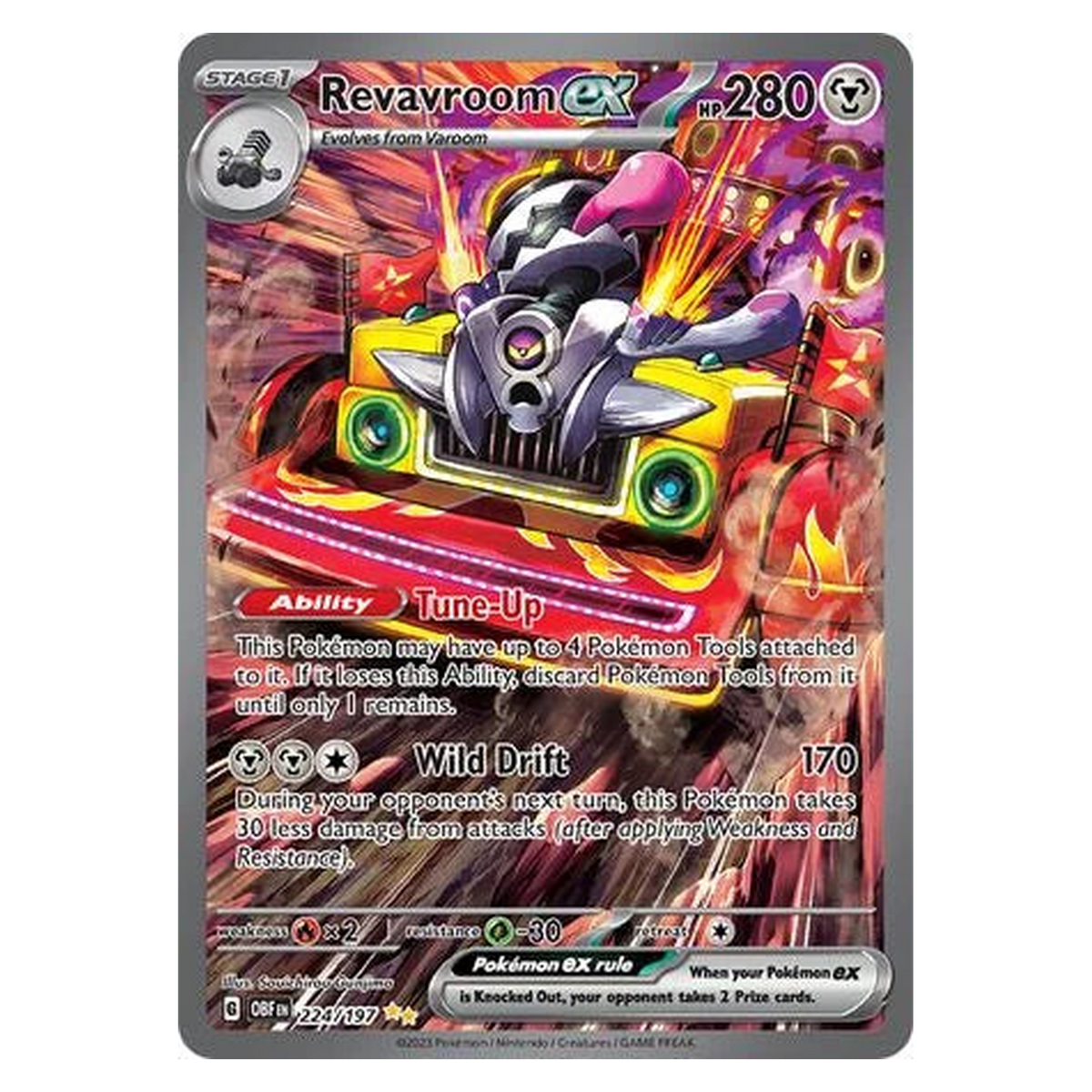 Pokemon TCG Revavroom ex 224/197 Special Illustration Rare - Obsidian Flames