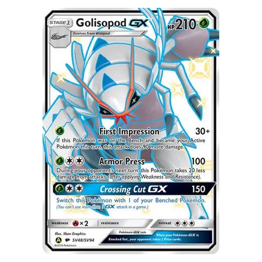 Pokemon TCG Golisopod GX SV048/SV094 Rare Shiny GX - Hidden Fates