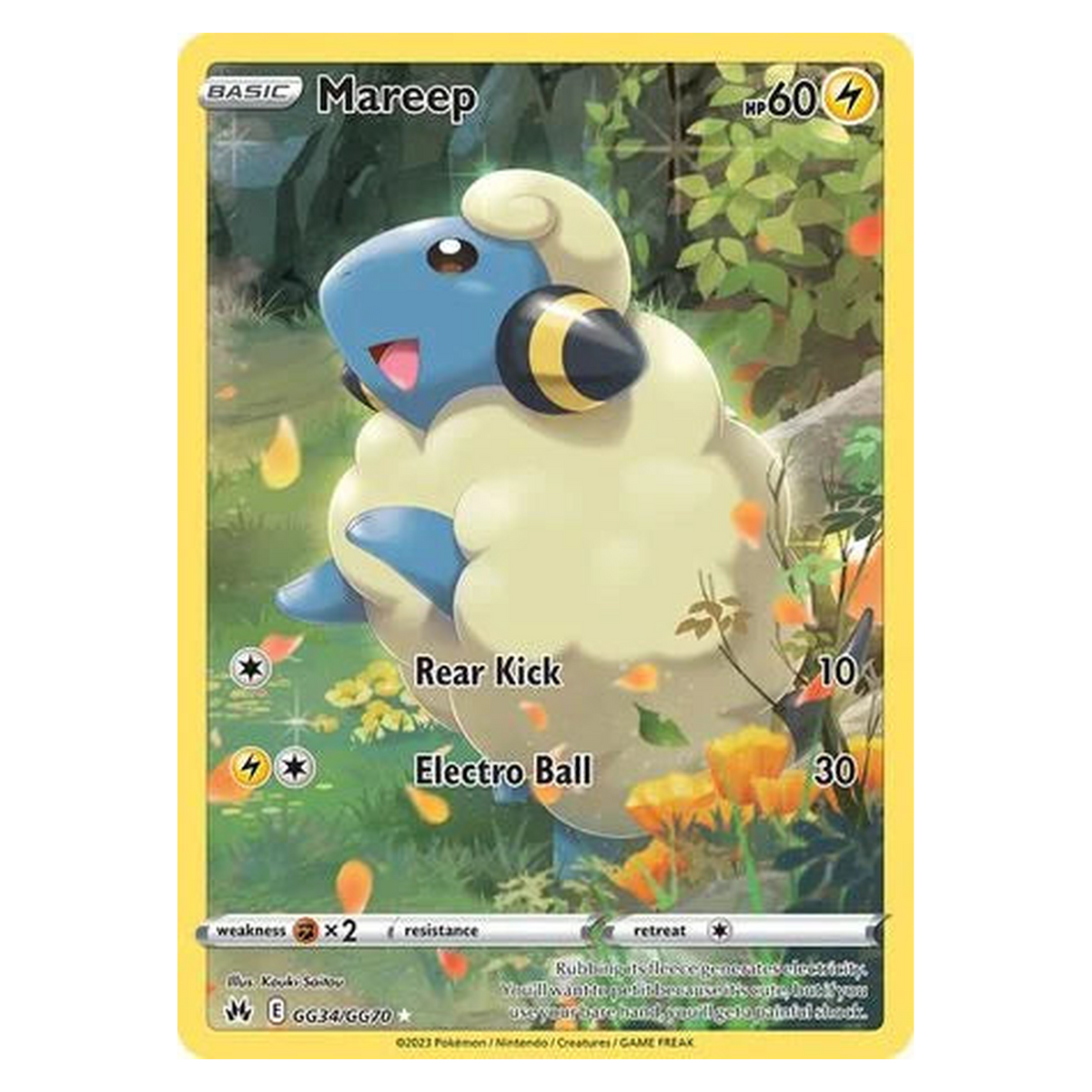 Pokemon TCG Mareep GG034/GG070 Rare Holo - Crown Zenith