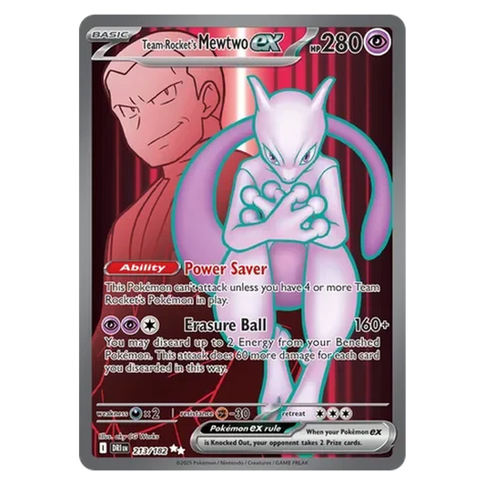 Pokemon TCG Team Rocket's Mewtwo ex 213/182 Ultra Rare - Destined Rivals